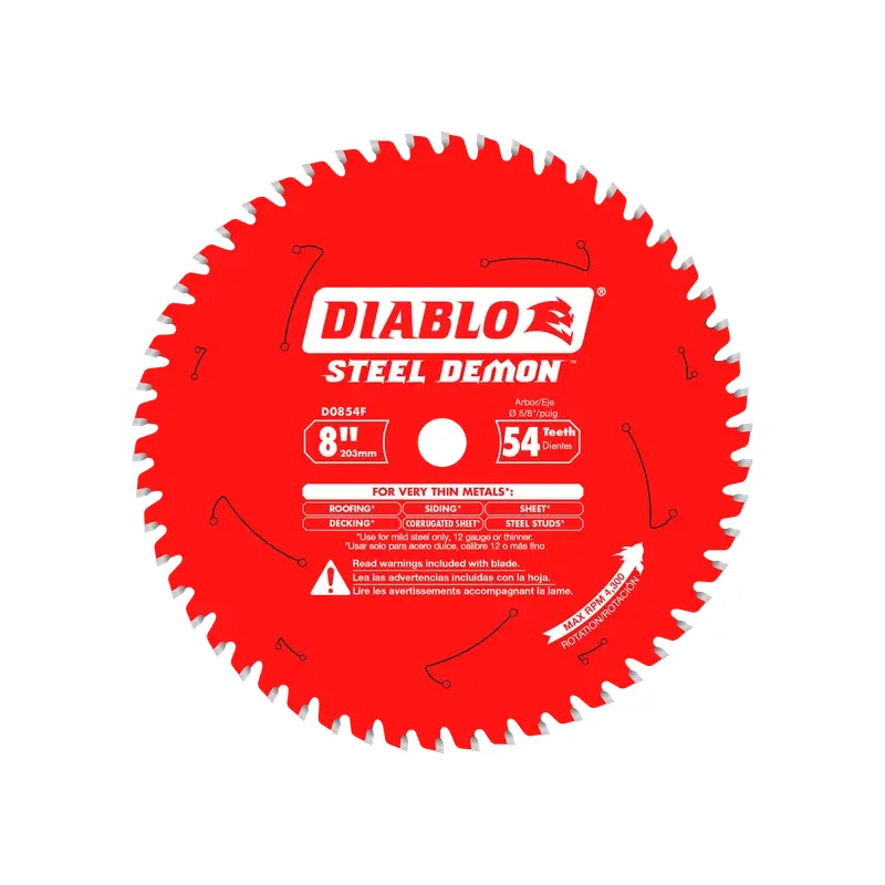 8" x 54-Teeth Steel Demon Saw Blade for Thin Metal