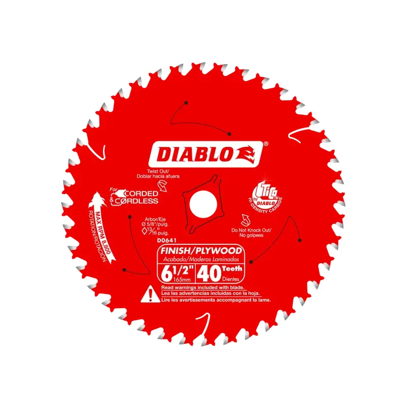 6-1/2" x 40-Teeth Finish Trim Saw Blade for Wood